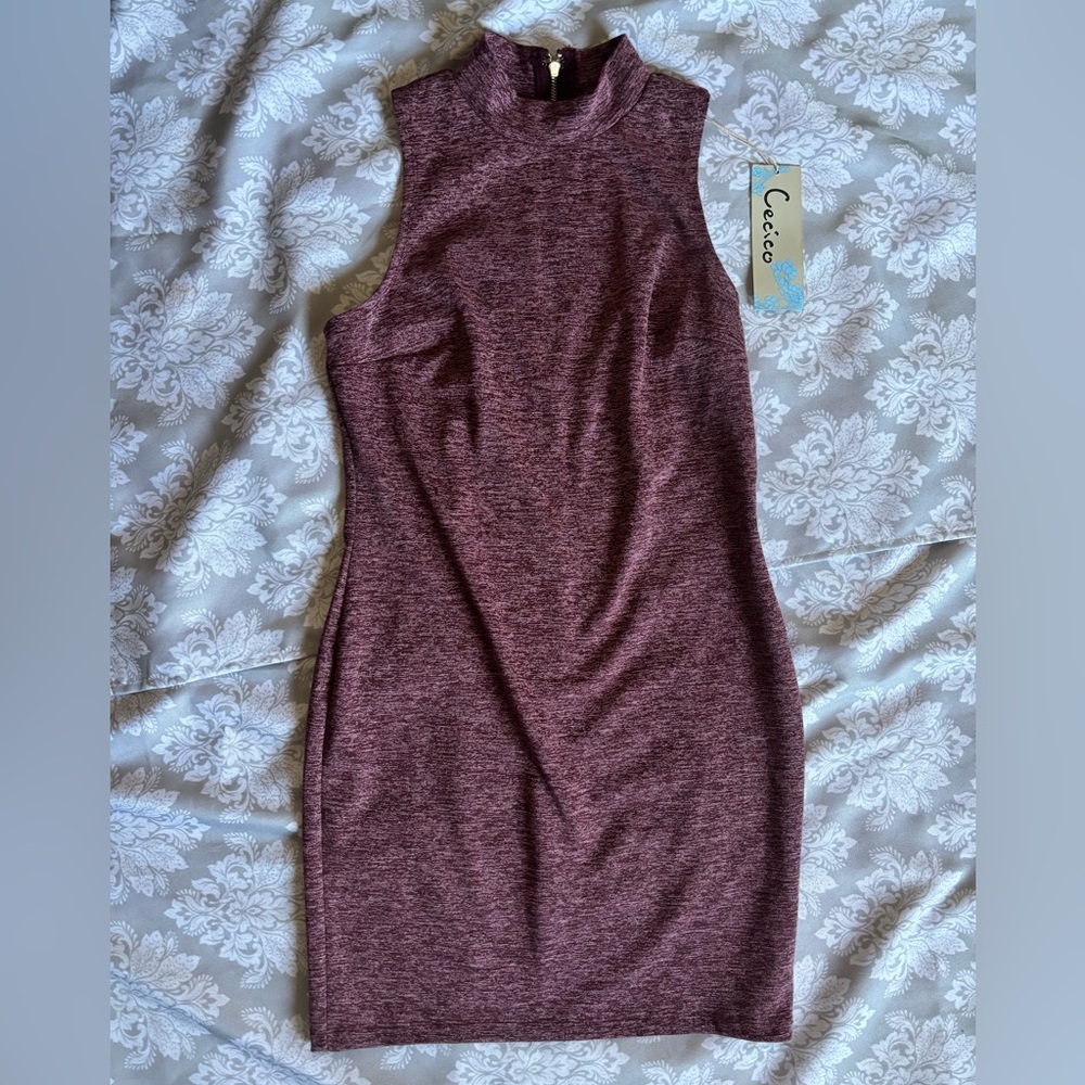 NWOT Cecico Garnet Cinders Mock Neck Dress NWT